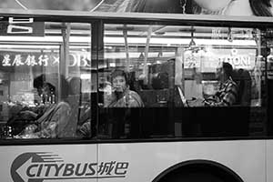 Bus on the street, Causeway Bay, 29 October 2015