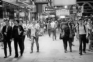 Street scene at night, Yee Wo Street, Causeway Bay, 29 October 2015