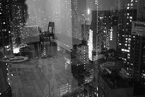Sai Ying Pun at night viewed from an apartment in Sheung Wan, 1 October 2015