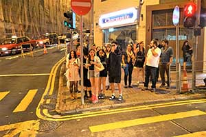 Halloween crowds on Wyndham Street, Central, 31 October 2015