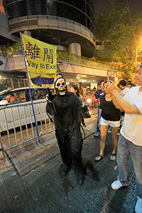 Halloween crowds on Wyndham Street, Central, 31 October 2015