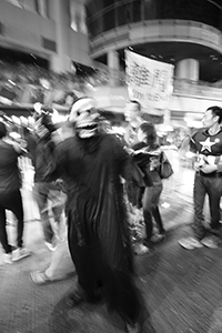 Halloween crowds on Wyndham Street, Central, 31 October 2015