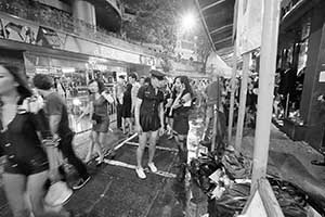 Halloween crowds on Wyndham Street, Central, 31 October 2015