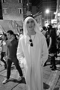 Halloween costume, Wyndham Street, 31 October 2015