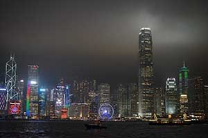 Night view of Victoria Harbour from Tsim Sha Tsui, 12 November 2015