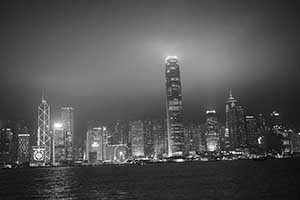 Night view of Victoria Harbour, 12 November 2015