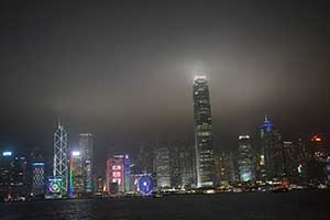 Night view of Victoria Harbour and Central, 12 November 2015