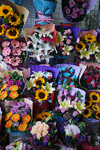 Flowers on sale, Flower Market Road, Mongkok, 1 November 2015