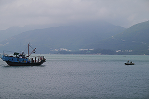 Fishing boat off the Chi Ma Wan peninsula, Lantau, 15 November 2015