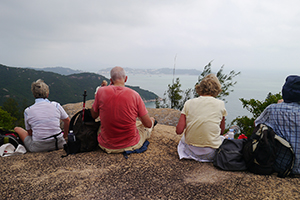 Members of the Hong Kong Natural History Society hiking on the Chi Ma Wan peninsula, Lantau, 15 November 2015