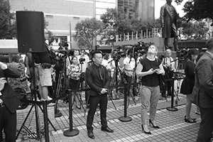 Launch of Antony Gormley's Event Horizon installation in Hong Kong, Statue Square, Central, 19 November 2015