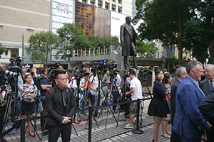 Launch of Antony Gormley's Event Horizon installation in Hong Kong, Statue Square, Central, 19 November 2015