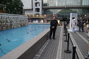 Launch of Antony Gormley's Event Horizon installation in Hong Kong, Statue Square, Central, 19 November 2015
