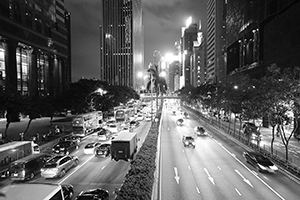 Gloucester Road at night, Wanchai, 7 November 2015