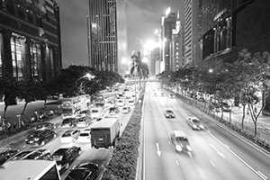 Gloucester Road at night, Wanchai, 7 November 2015