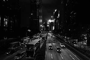 Gloucester Road at night, Wanchai, 7 November 2015