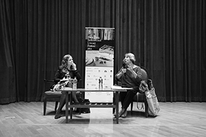 Novelist Margaret Drabble giving a talk at the University of Hong Kong, 8 November 2015