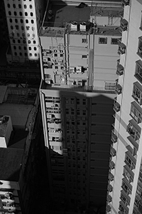Light and shadow on a building, Sheung Wan, Hong Kong Island, 17 December 2015