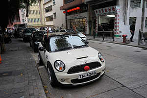 Car with reindeer antlers, Hollywood Road, 21 December 2015