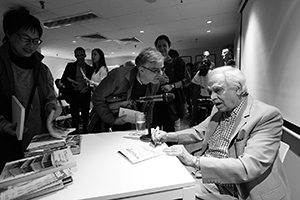 Rasheed Araeen at the Asia Art Archive, Hollywood Road, Sheung Wan, 3 December 2015