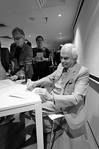 Rasheed Araeen at the Asia Art Archive, Hollywood Road, Sheung Wan, 3 December 2015