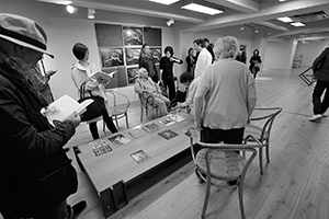 Rasheed Araeen in his exhibition at Rossi & Rossi, Wong Chuk Hang, 5 December 2015