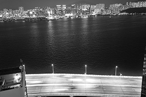 The Island Eastern Corridor viewed from a high floor, North Point, Hong Kong Island, 11 December 2015