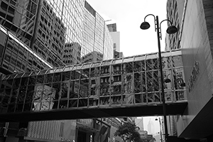 Overhead walkway to Harbour City, Canton Road, Tsim Sha Tsui, 15 December 2015