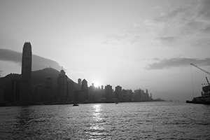 Sunset, viewed from Tsim Sha Tsui, 15 December 2015