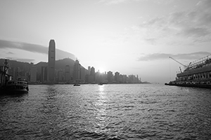 Sunset, viewed from Tsim Sha Tsui, 15 December 2015