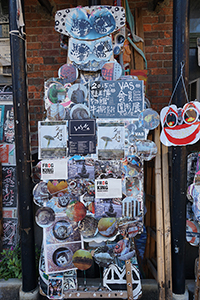 Art installation on the exterior of Kwok Mang Ho's studio, Cattle Depot Artist Village, To Kwa Wan, 19 December 2015