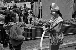 Clown at a carnival, Sheung Wan Cultural Square, 20 December 2015