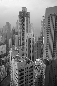 Buildings in Sai Ying Pun, viewed from Sheung Wan, 22 December 2015