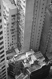Roofs viewed from above, Sheung Wan, Hong Kong Island, 22 December 2015