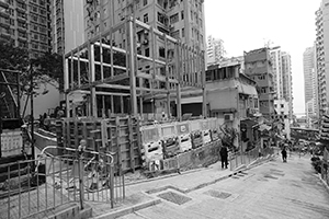 Construction site, Centre Street, Sai Ying Pun, 23 December 2015