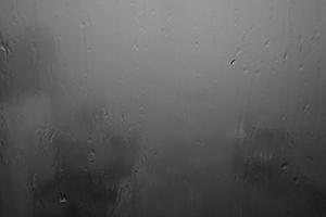 Heavy rain, viewed through a window, Sheung Wan, 5 January 2016