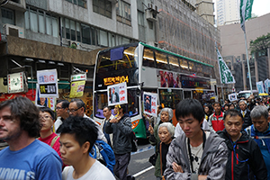 Demonstration concerning booksellers who are missing (and presumed abducted illegally to the Mainland), Sheung Wan, 10 January 2016