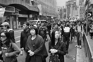 Demonstration concerning booksellers who are missing (and presumed abducted illegally to the Mainland), Sheung Wan, 10 January 2016