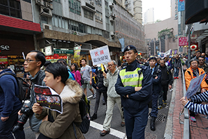 Demonstration concerning booksellers who are missing (and presumed abducted illegally to the Mainland), Sheung Wan, 10 January 2016