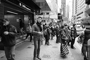 Street scene, Des Voeux Road Central, Sheung Wan, 23 January 2016