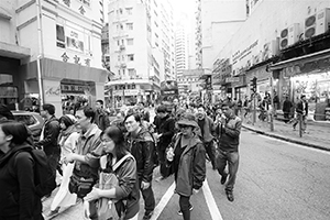 Demonstration concerning booksellers who are missing (and presumed abducted illegally to the Mainland), Sheung Wan, 10 January 2016