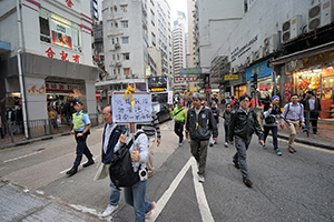 Demonstration concerning booksellers who are missing (and presumed abducted illegally to the Mainland), Sheung Wan, 10 January 2016