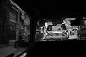 Inside a taxi on a rainy day, Sai Ying Pun, 29 January 2016