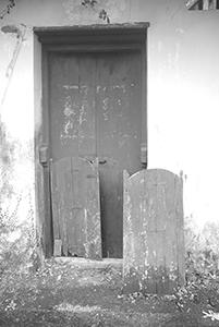 Door of a village house, Chek Kang, Sai Kung, 24 January 2016