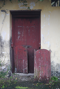 Door of a village house, Chek Kang, Sai Kung, 24 January 2016