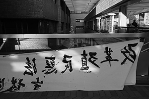 A banner on the University of Hong Kong campus, Pokfulam, 5 February 2016