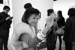 Jewelry designer Kai-yin Lo at the opening of the M+ Sigg Collection Exhibition, ArtisTree, Taikoo Place, Quarry Bay, 22 February 2016