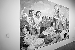 Painting by Yue Minjun in an M+ exhibition of Modern Chinese Art at Artistree, Taikoo Place, Quarry Bay, 22 February 2016