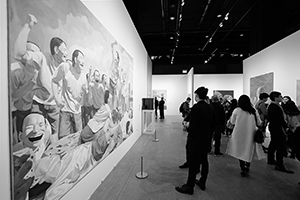 Painting by Yue Minjun in an M+ exhibition of Modern Chinese Art at Artistree, Taikoo Place, Quarry Bay, 22 February 2016
