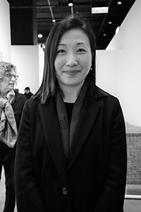 Arts administrator Queenie Lau, at an exhibition opening, Artistree, Quarry Bay, 22 February 2016